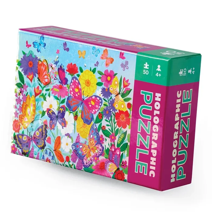 Crocodile Creek 50 Piece Holographic Puzzle | Butterflies