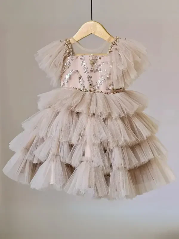 Cute Tulle Sequin Special Occasion Dress