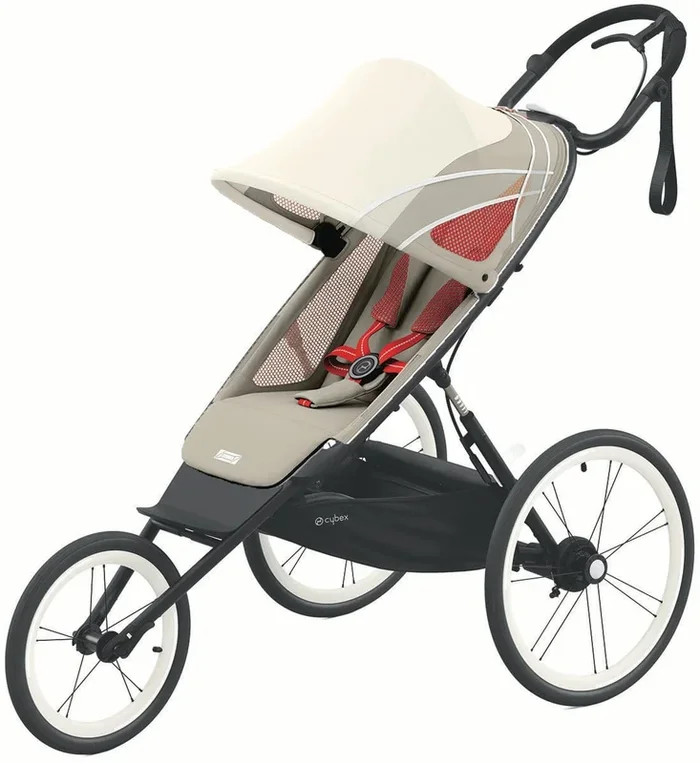 Cybex AVI Jogging Stroller Bundle – Black Frame + Bleached Sand Seat Pack