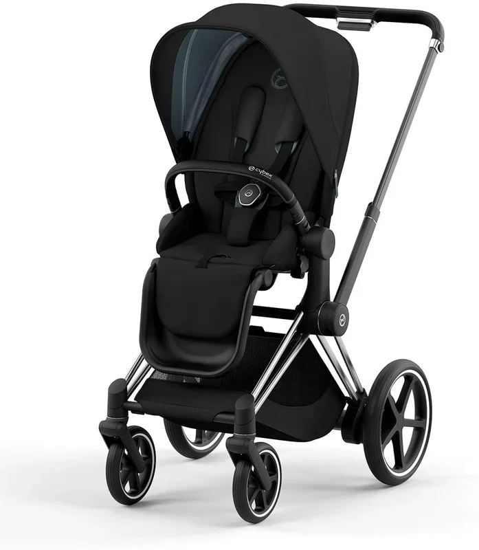 Cybex ePriam 2 Electronic Assist Stroller (One Box) – Chrome / Black / Deep Black