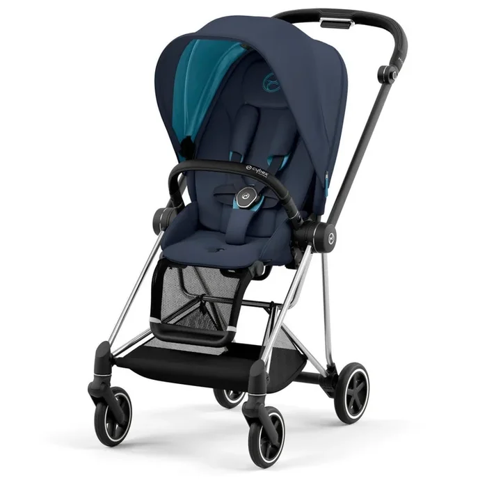 Cybex OPEN BOX MIOS 3 Stroller (One Box) – Chrome / Black / Nautical Blue