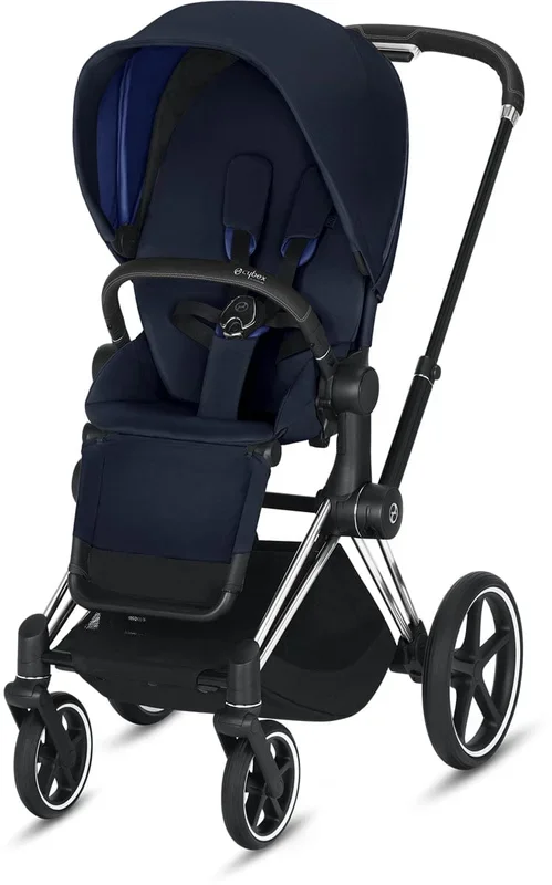 Cybex Priam 3 Complete Stroller – Chrome/Black/Indigo Blue