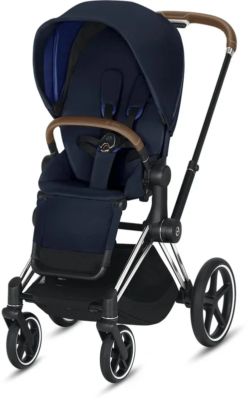Cybex Priam 3 Complete Stroller – Chrome/Brown/Indigo Blue