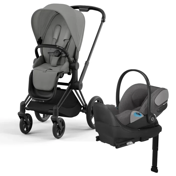 Cybex Priam 4 + Cloud T Travel System Bundle – Matte Black / Mirage Grey / Mirage Grey