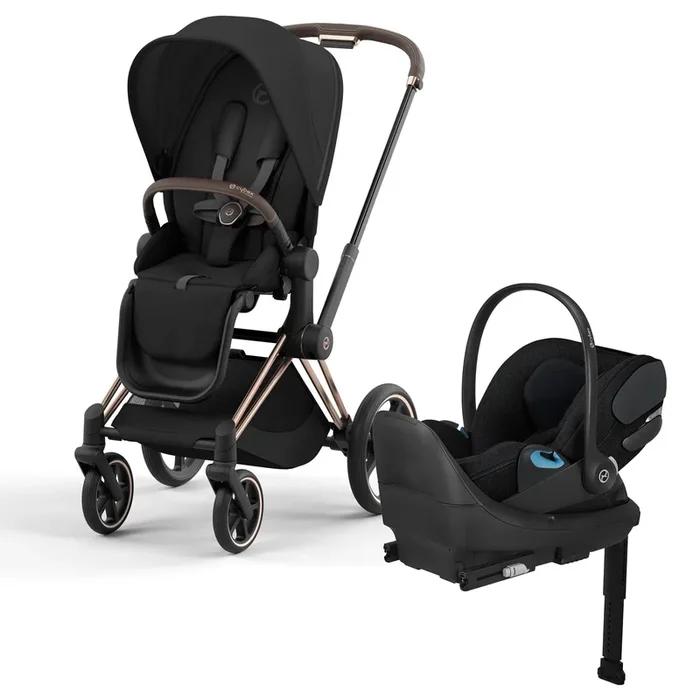 Cybex Priam 4 + Cloud T Travel System Bundle – Rose Gold / Sepia Black / Sepia Black