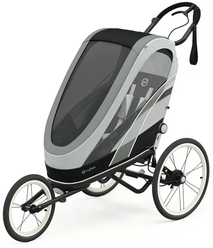 Cybex Zeno Multisport Trailer Bundle – Black Frame + Medal Grey Seat Pack