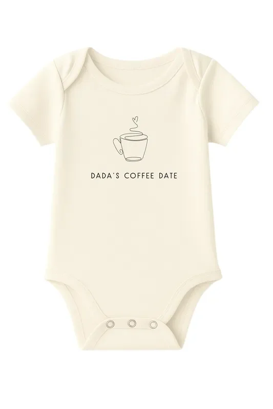 Dada’s Coffee Date Organic Baby Bodysuit Short Sleeve