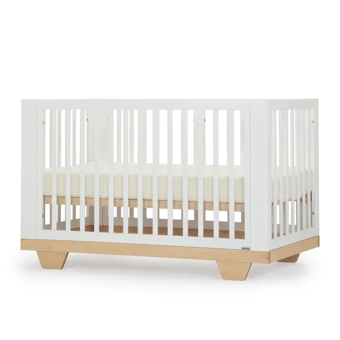 dadada Spirit 8-in-1 Convertible Crib – White / Natural