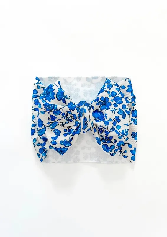 Dainty Blue Headwrap Bow