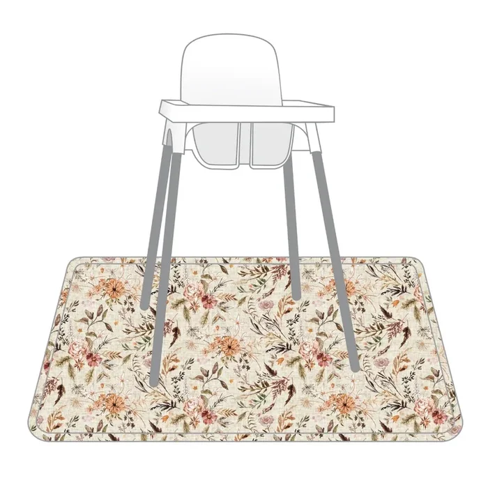 Delilah Floral Splash Mat – A Waterproof Catch-all For Highchair Spills And More!
