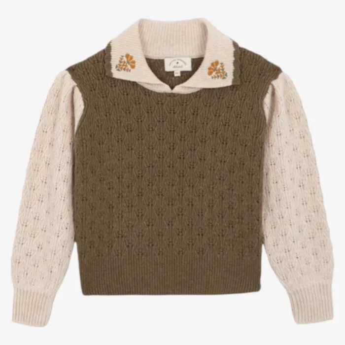 Design Sweater – Green/ivory