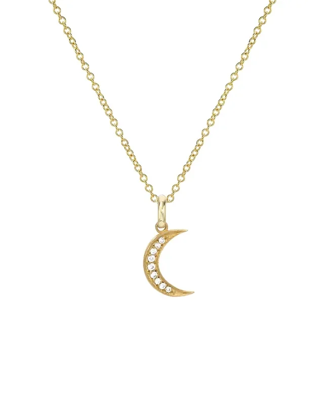 Diamond Moon Necklace