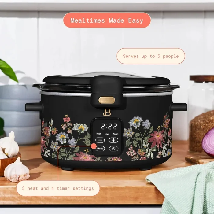 Digital Slow Cooker – Wildflower Black