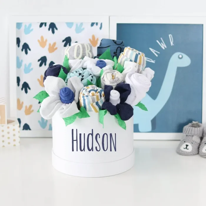 Dinosaur Blues Baby Gift Box Bouquet Collection