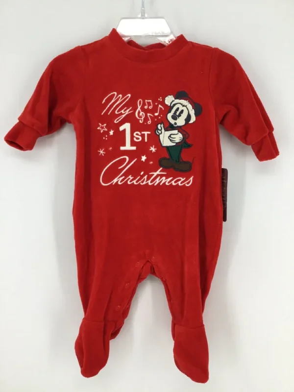 Disney Child Size 0-3 Months Red Christmas Outfit