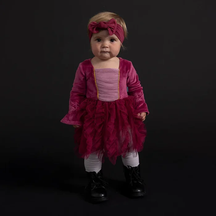 Disney Hocus Pocus Sarah Velour Tulle Bodysuit Dress
