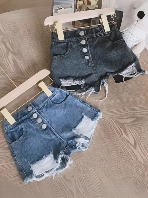 Distressed Denim Shorts
