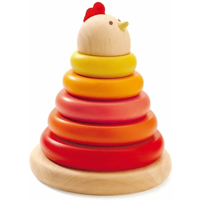Djeco Cachempil Hen Wooden Stacking Rings