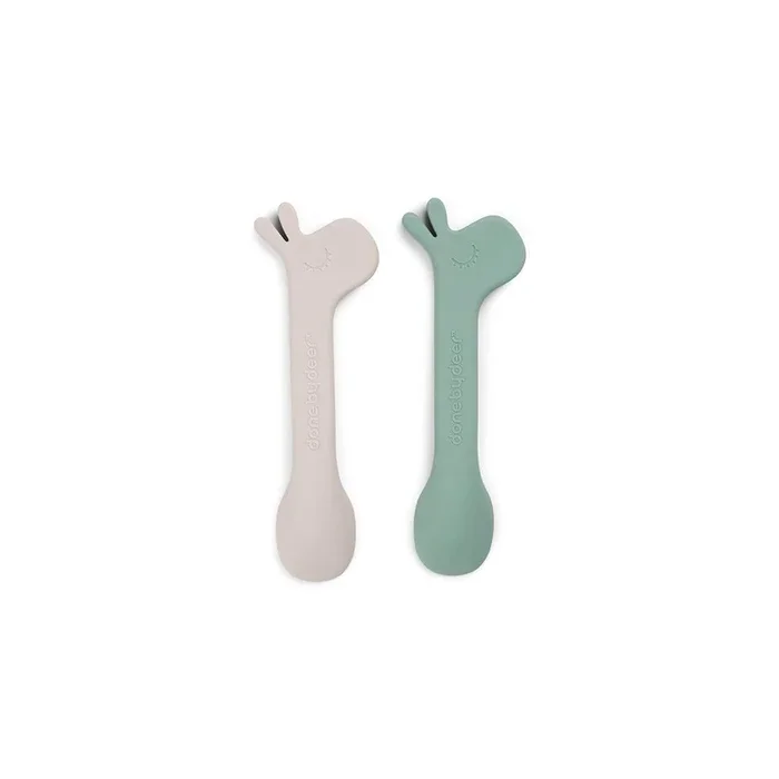Done by Deer Silicone Spoon – 2 Pack – Green – Lalee