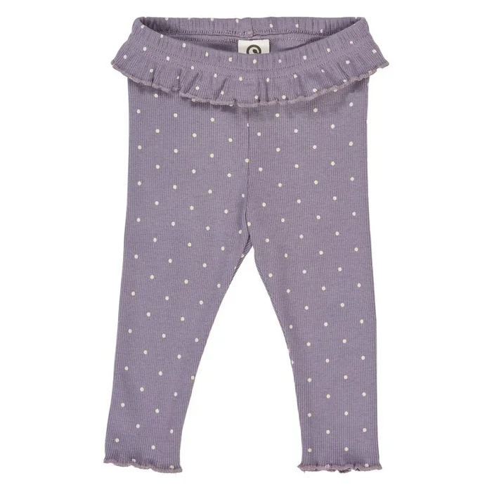Dot Rib Frill Leggings – Lilac Fog