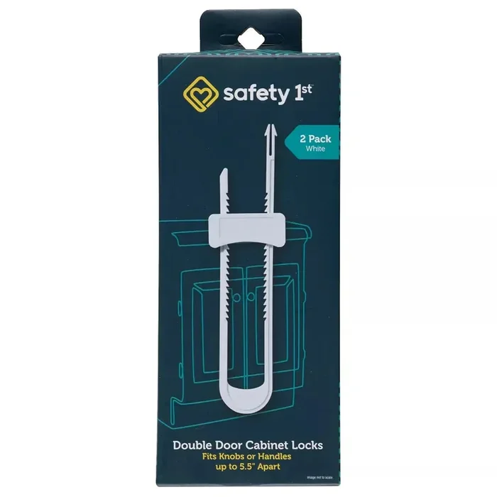 Double Door Baby-Proofing Cabinet Lock – 2pk – White