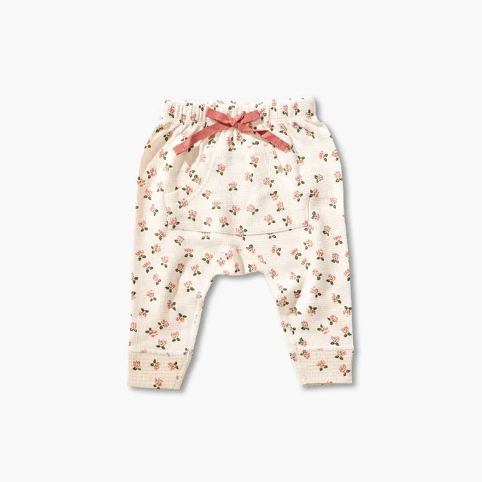 Drop Crotch Waffle Pants, Winter Bouquet