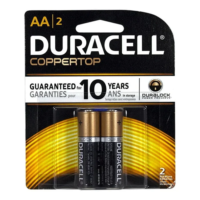 Duracell Coppertop AA Batteries – Card of 2