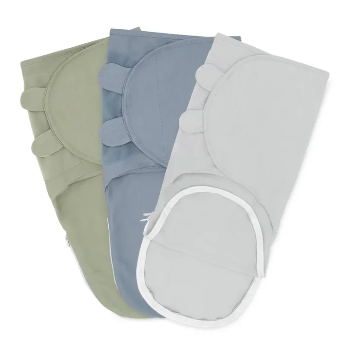 Easy Swaddle Blankets with Zipper by Comfy Cubs – Stone, Pacific Blue, Sage
