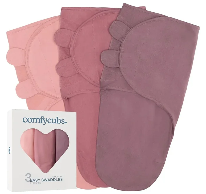 Easy Swaddles – Blush, Mauve, Mulberry – Small/Medium