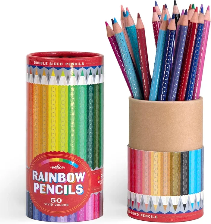 eeBoo 25 Double-Sided Colored Pencils – Rainbow