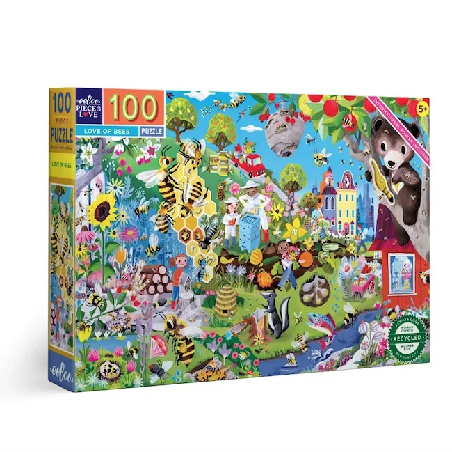 Eeboo Love Of Bees 100 Piece Puzzle