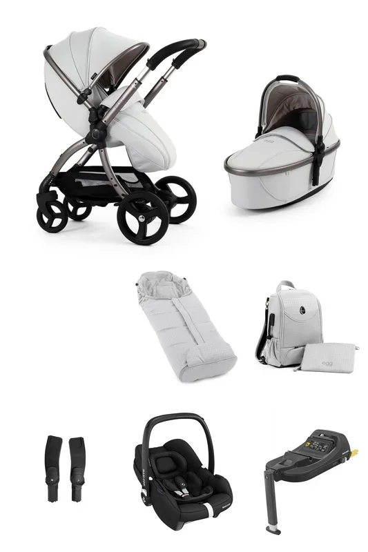 Egg 3 Luxury Cabriofix i-Size Travel System – Houndstooth Silver