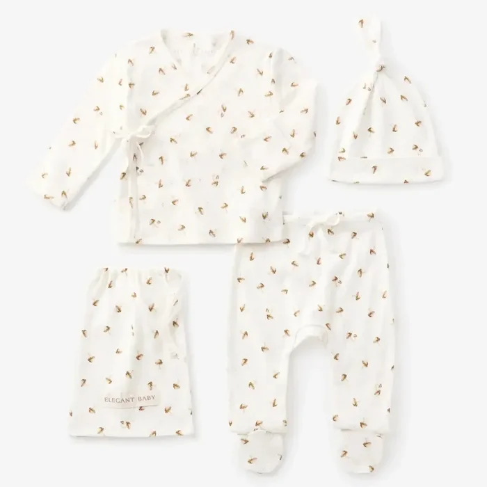 Elegant Baby – Organic Pointelle Take Me Home Set – Forest Mushroom