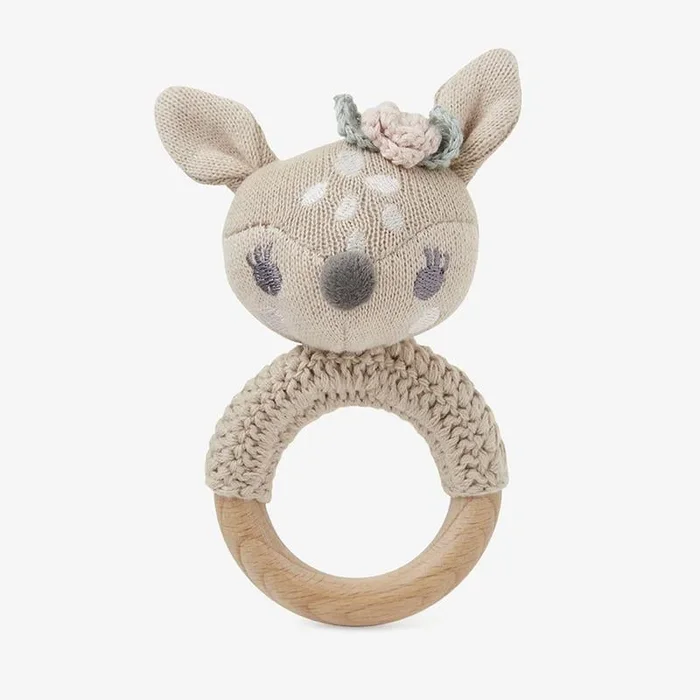 Elegant Baby Fawn Ring Rattle