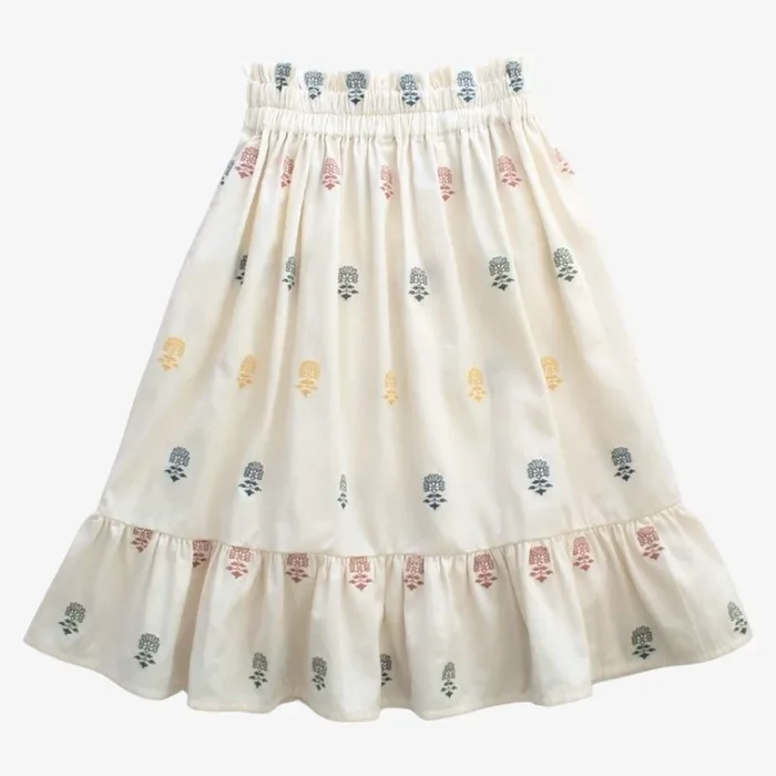 Embroidered Skirt – Ecru/multi