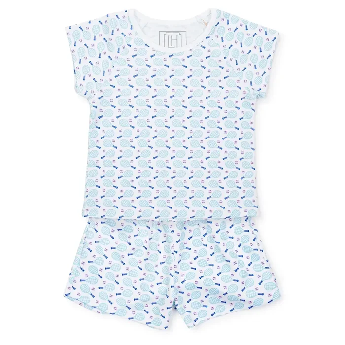 Emery Girls’ Pima Cotton Short Set – Tennis Match Pink
