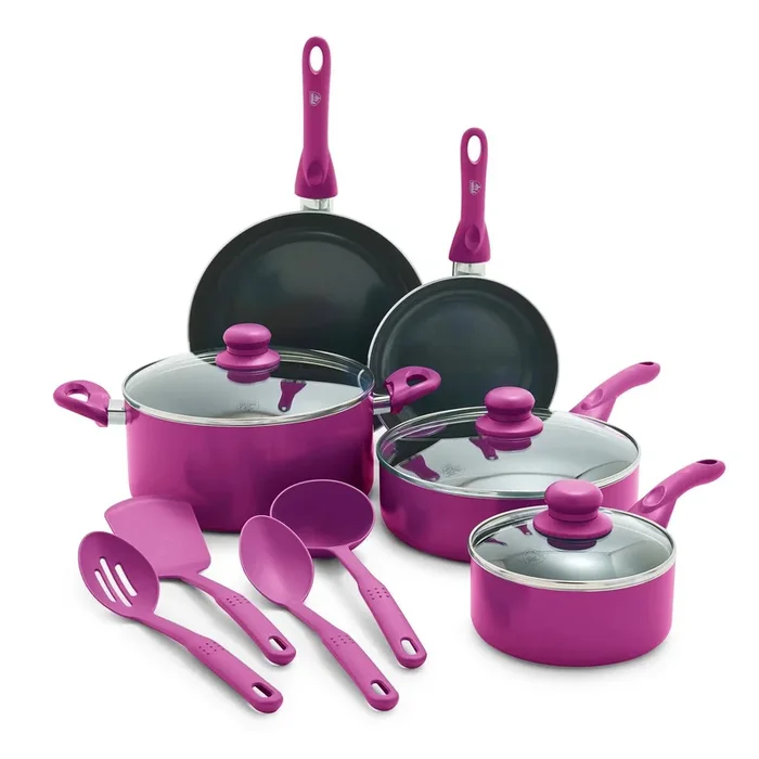 Essentials 12pc Ceramic Nonstick Aluminum Cookware Set