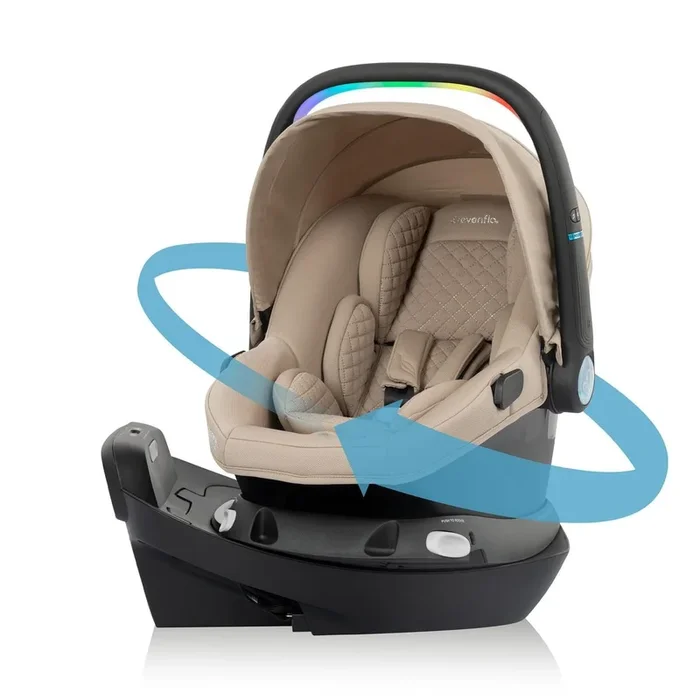 Evenflo Revolve180 LiteMax NXT Rotational Infant Car Seat with SensorySoothe – Topaz