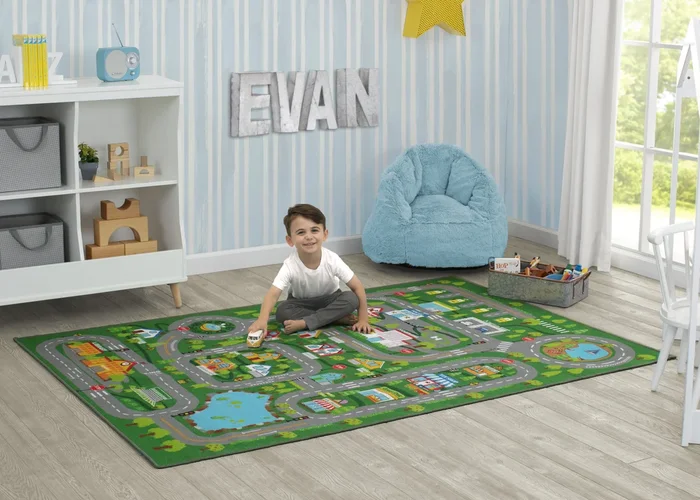 Extra Large Road Map Activity Rug for Girls and Boys – 78-inch L x 54-inch W