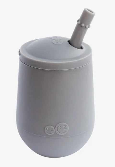 EZPZ Mini Cup + Straw Training System – Gray