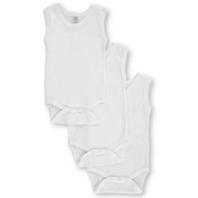 FIRST ESSENTIALS SLEEVELESS BODYSUITS 3PK 3-6M