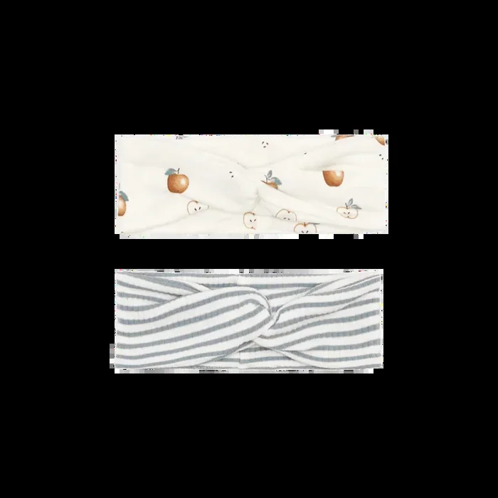 FIRSTS Apples/Slate Striped Headbands (2 Pk)