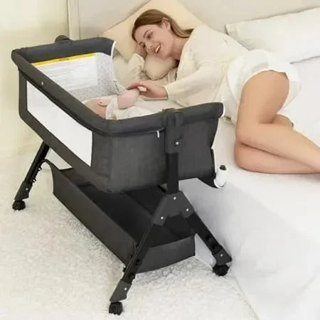 FoaIom Baby Bassinet 3 In 1 – Portable Crib & Bedside Sleeper
