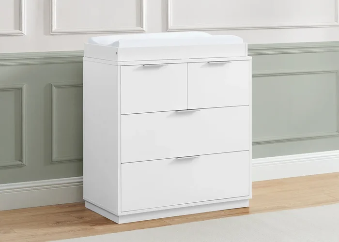 Forever 4 Drawer Dresser with Changing Top and Interlocking Drawers – Classic Collection