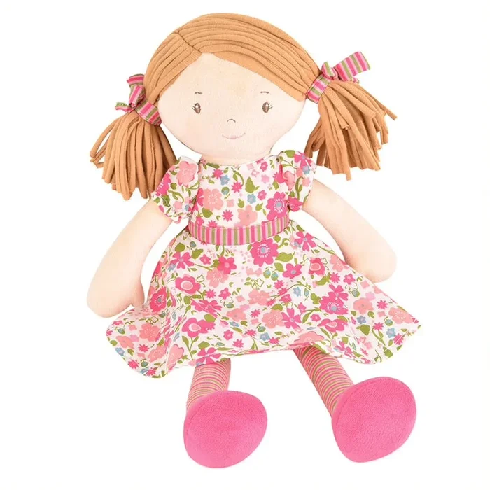 Fran Light Brown Hair with Dark Pink & Green Dress