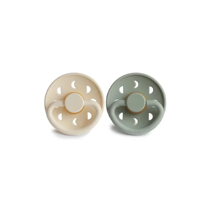 FRIGG Moon Phase Latex Pacifier – 2 Pack – Cream – Sage
