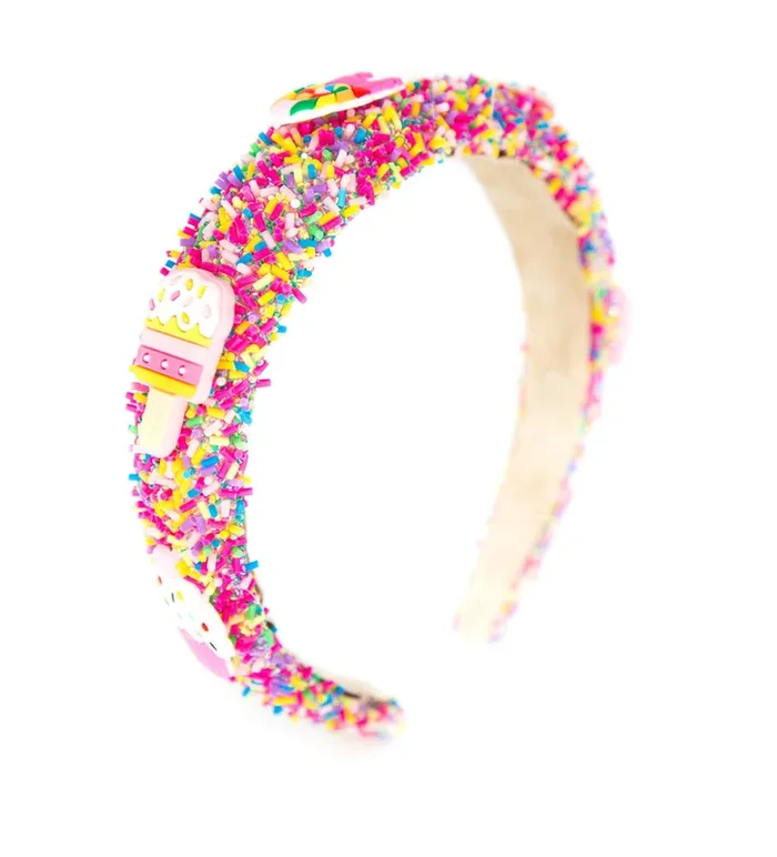 Fuchsia Multi Sprinkle Padded Charm Headband
