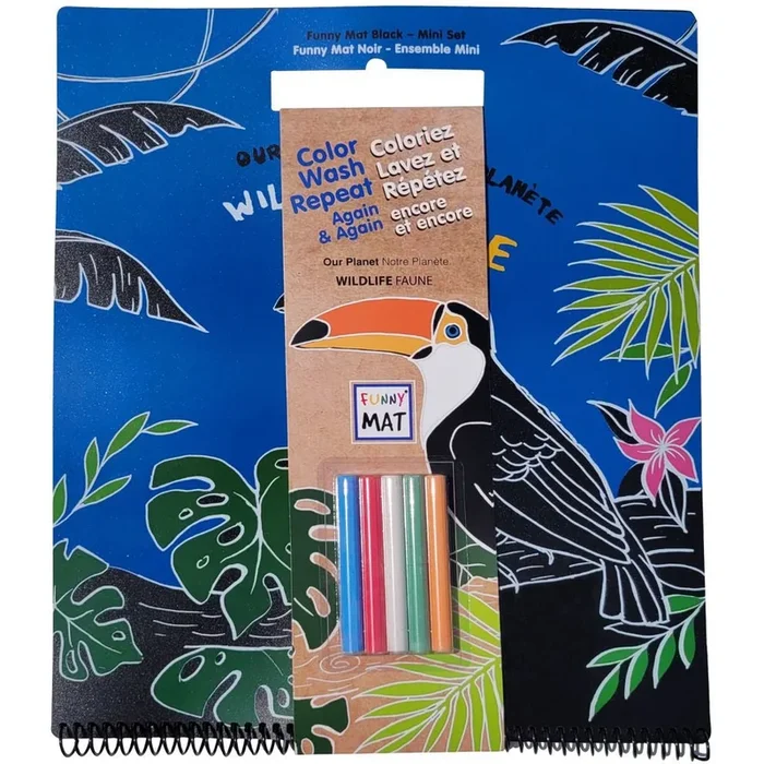 Funny Mat Black Wildlife Set with Chalk