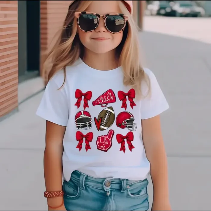 Game day football bows tee