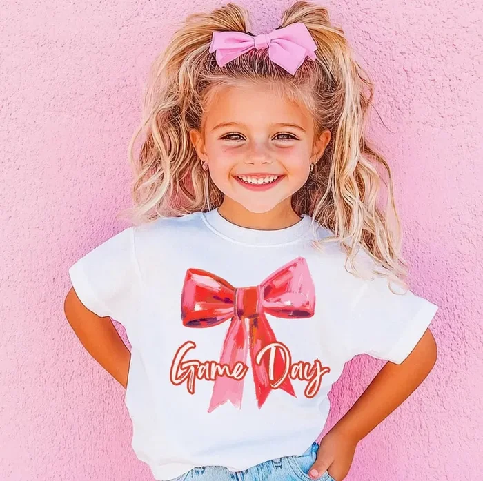 Game day red bow tee